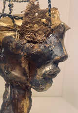 Cage Head - Bronze Abstract sculpture