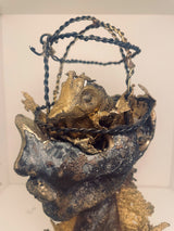 Cage Head - Bronze Abstract sculpture