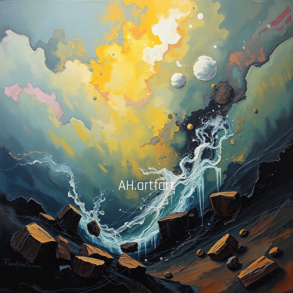 "of Light and crashing Cliffs" abstract